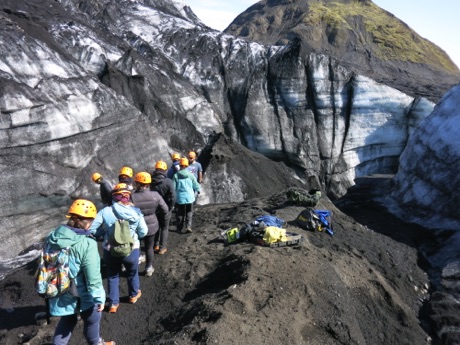 on our way into the ice cave